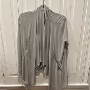 Fabletics Gray Draped Cardigan Sweater